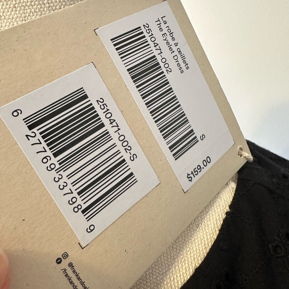 NWT Frank And Oak womens eyelet black dress organic coton size small - Picture 7 of 10